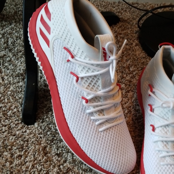 Men's White/Red Adidas Sneakers NWOT - Picture 2 of 6